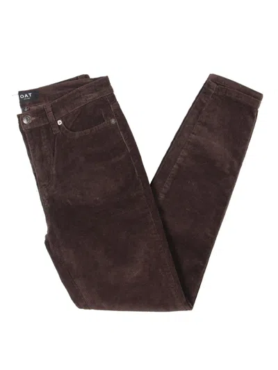 Oat New York Womens Fitted High Rise Skinny Jeans In Brown