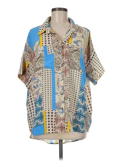 Pre-owned Oat Short Sleeve Blouse In Blue