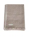 Oats & Rice Cross Pattern Twill Cashmere Scarf In Brown