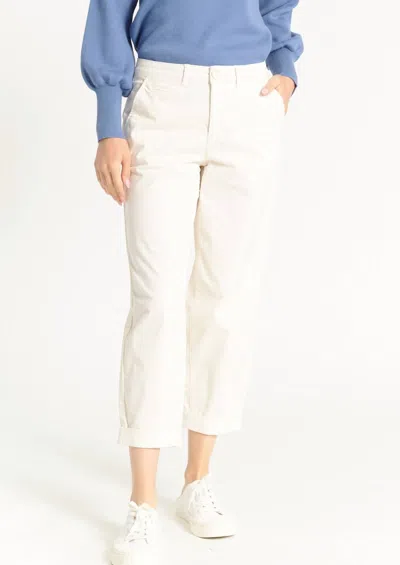Oats Carli Cuffed Cropped Trouser In Ecru In White