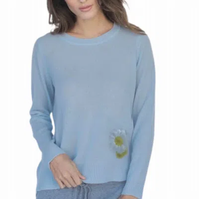Oats Cashmere Kendra Daisy Sweater In Sky Blue