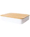 Oba Method Set Of 16 Stacker Bins With Bamboo Lid In White