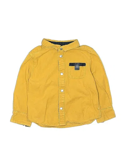 Pre-owned Obaibi Kids' Long Sleeve Button Down Shirt In Yellow