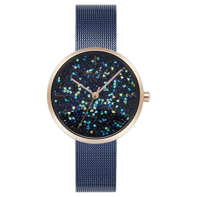 Obaku Glitter Dial Watch In Blue