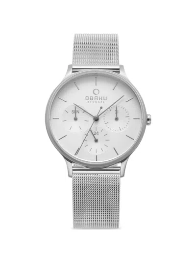 Obaku Lind Mesh 34mm Watch In White