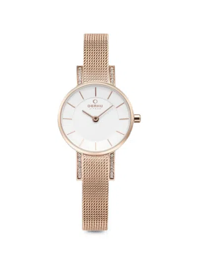 Obaku Lykke Crystal-embellished 34mm Watch In White