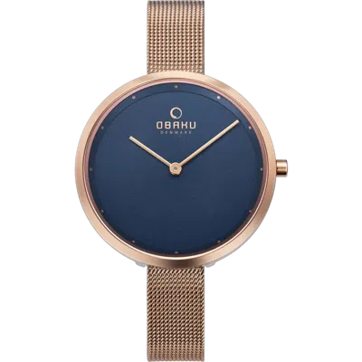 Obaku Minimalist Blue Dial Watch In Multi
