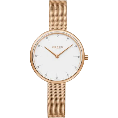 Obaku Stainless Steel Mesh Watch In Gold