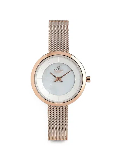 Obaku Stille Mesh-bracelet 26mm Watch In White