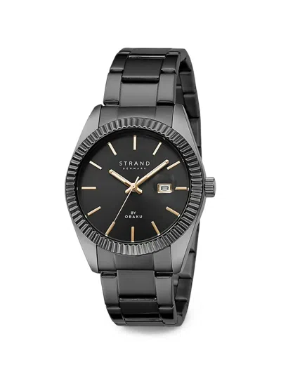Obaku Wellington Fluted Bezel 36mm Watch In Black