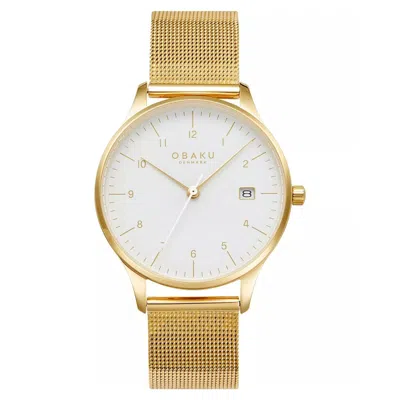 Obaku Women's Chia Lille White Dial Watch In Gold