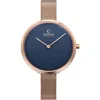 Obaku Women's Classic Blue Dial Watch In Gold
