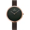 Obaku Classic Quartz Brown Dial Ladies Watch V227lxvnmn In Gold