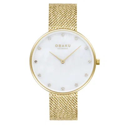 Obaku Women's Glans White Dial Watch In Gold