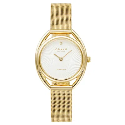 Obaku Women's Juvel White Dial Watch In Gold