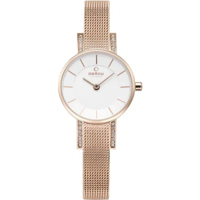 Obaku Women's Lykke White Round 34mm In Gold
