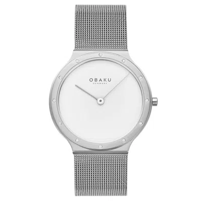 Obaku Women's Note Lille White Dial Watch In Metallic