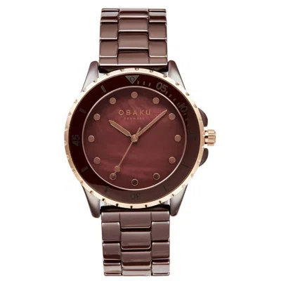 Obaku Women's Urt Lille Rose Gold Dial Watch In Red