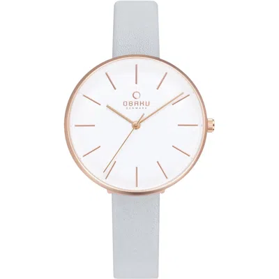 Obaku Women's Viol White Dial Watch In Gray
