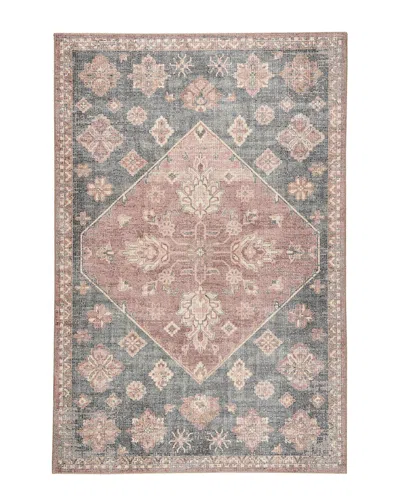 Obeetee Avalon Diamond Easy Care Polyester Rug In Red
