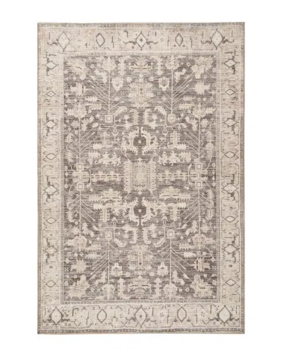 Obeetee Avalon Persian Border Easy Care Polyester Rug In Brown