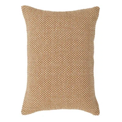 Obeetee Basket Cotton Knife Edge Textured Throw Pillow In Brown