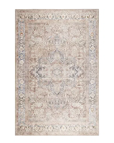 Obeetee Bergen Persian Medallion Easy Care Polyester Rug In Neutral