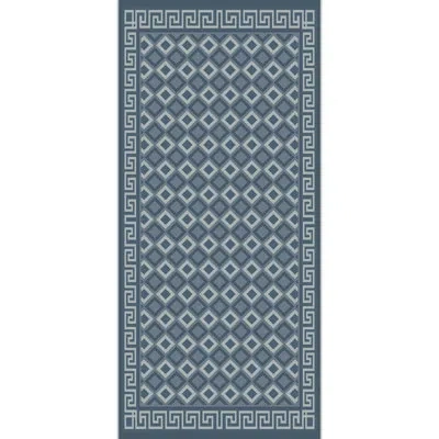 Obeetee Diamond Lattice Power Loomed Indoor/outdoor Rug In Blue