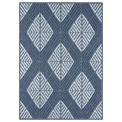 Obeetee Diamond Mirage Power Loomed Indoor/outdoor Rug In Blue