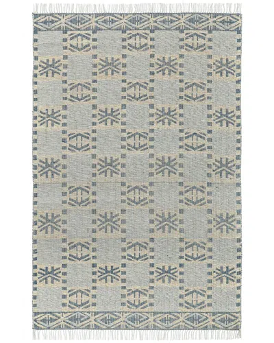 Obeetee Flatweave Aurora Wool Rug In Blue