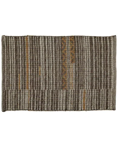 Obeetee Flatweave Aurora Wool Rug In Brown