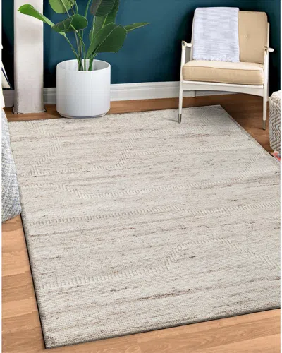 Obeetee Hand Knotted Manali Wool Rug In Brown