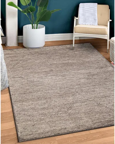 Obeetee Hand Knotted Manali Wool Rug In Brown