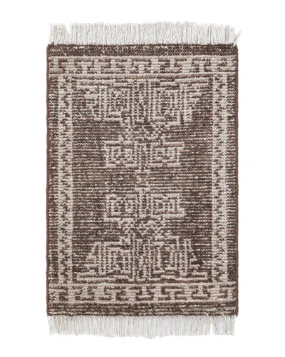 Obeetee Hand Knotted Palace Wool Rug In Brown