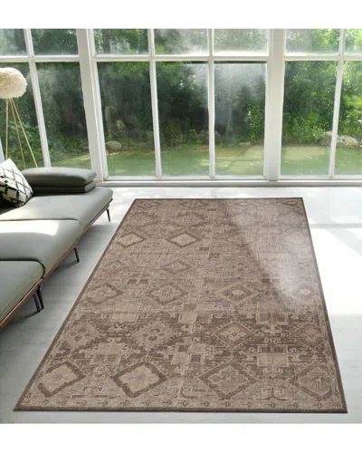 Obeetee Hand Knotted Tuscany Wool Rug In Brown