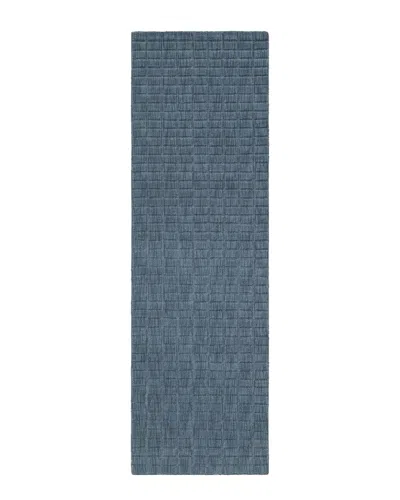 Obeetee Hand Loomed Luna Wool Rug In Blue