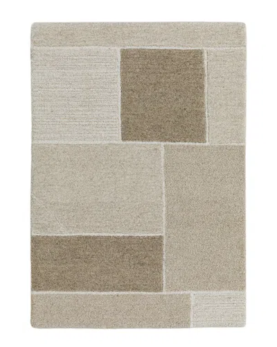 Obeetee Hand Tufted Mid-century Wool Rug In Brown
