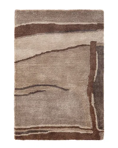 Obeetee Hand Tufted Salina Wool Rug In Brown