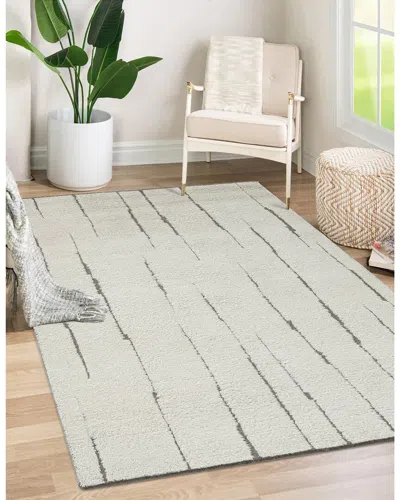 Obeetee Hand Tufted Sun Wool Rug In White