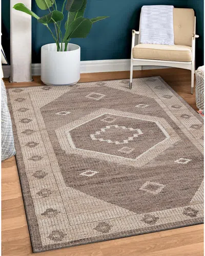 Obeetee Hand Woven Leah Wool Rug In Brown