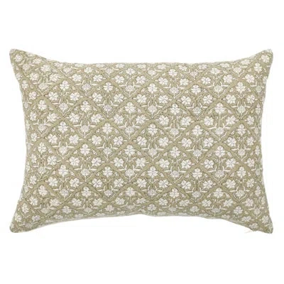 Obeetee Ivy Cotton Knife Edge Throw Pillow In Green