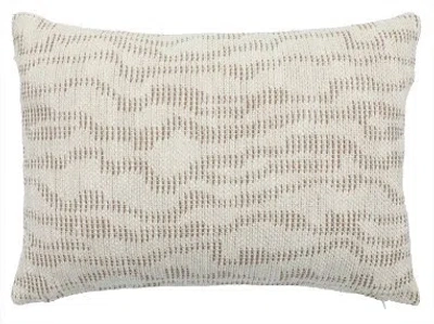 Obeetee Kaya Cotton Knife Edge Textured Throw Pillow In Neutral