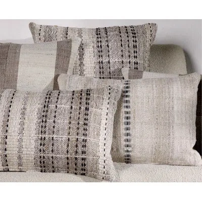 Obeetee Leni Polyester Knife Edge Textured Indoor/outdoor Throw Pillow In Brown