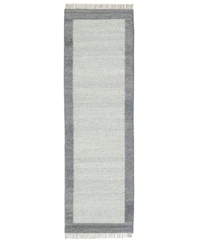 Obeetee Nu Maison Soft Border 2'6"x8' Runner Area Rug In Blue