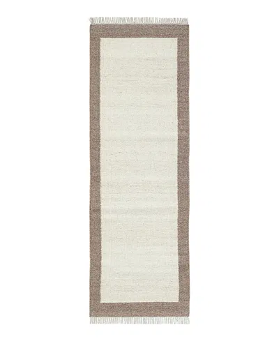 Obeetee Nu Maison Soft Border Runner Area Rug,2'6x8'0 In Brown