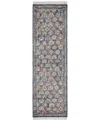 Obeetee Palace Floral 2'6"x8' Runner Area Rug In Blue