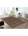 Obeetee Table Tufted Retro Wool Rug In Brown