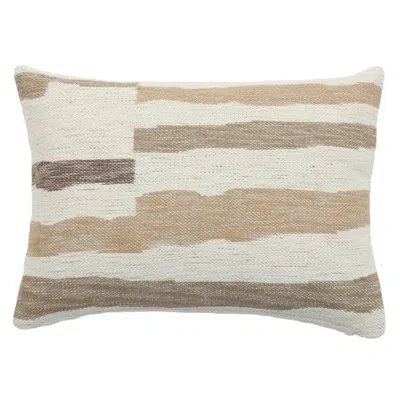 Obeetee Scout Cotton Knife Edge Textured Throw Pillow In Brown