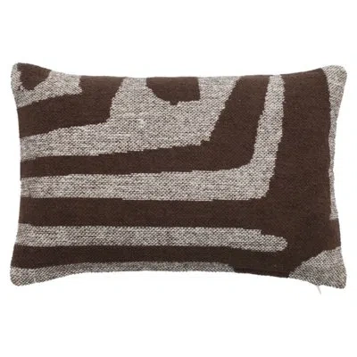Obeetee Selah Cotton Knife Edge Textured Throw Pillow In Brown