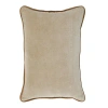 Obeetee Solid Velvet Piped Edges Contrasting Border Throw Pillow In Gray